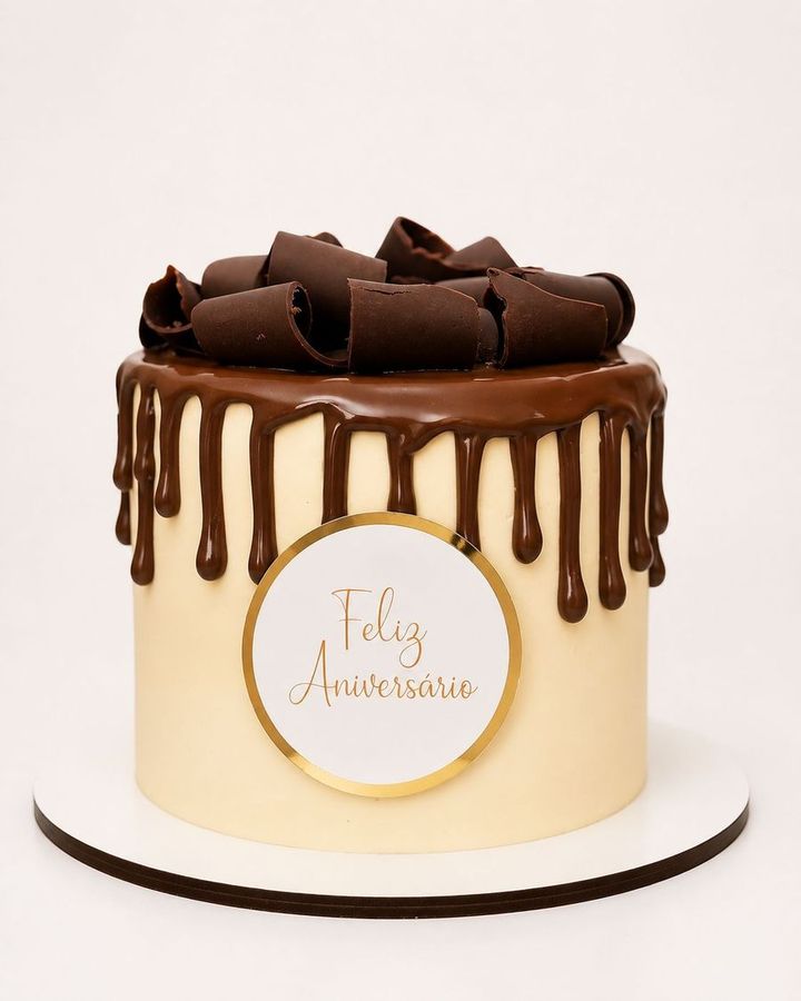 Bolo drip de chocolate, Feliz Aniversário